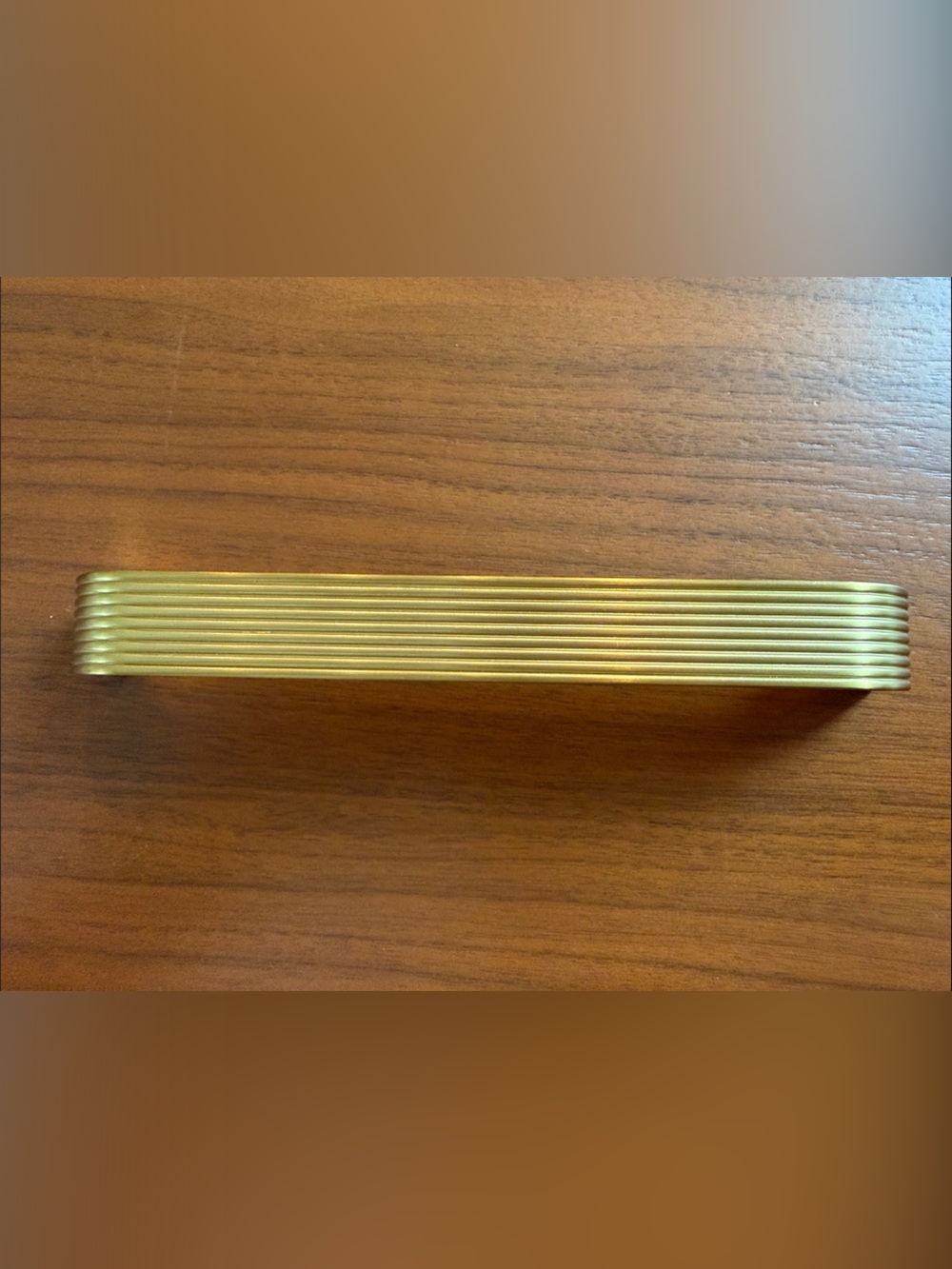 Antique Brass Reeded Drawer Pull